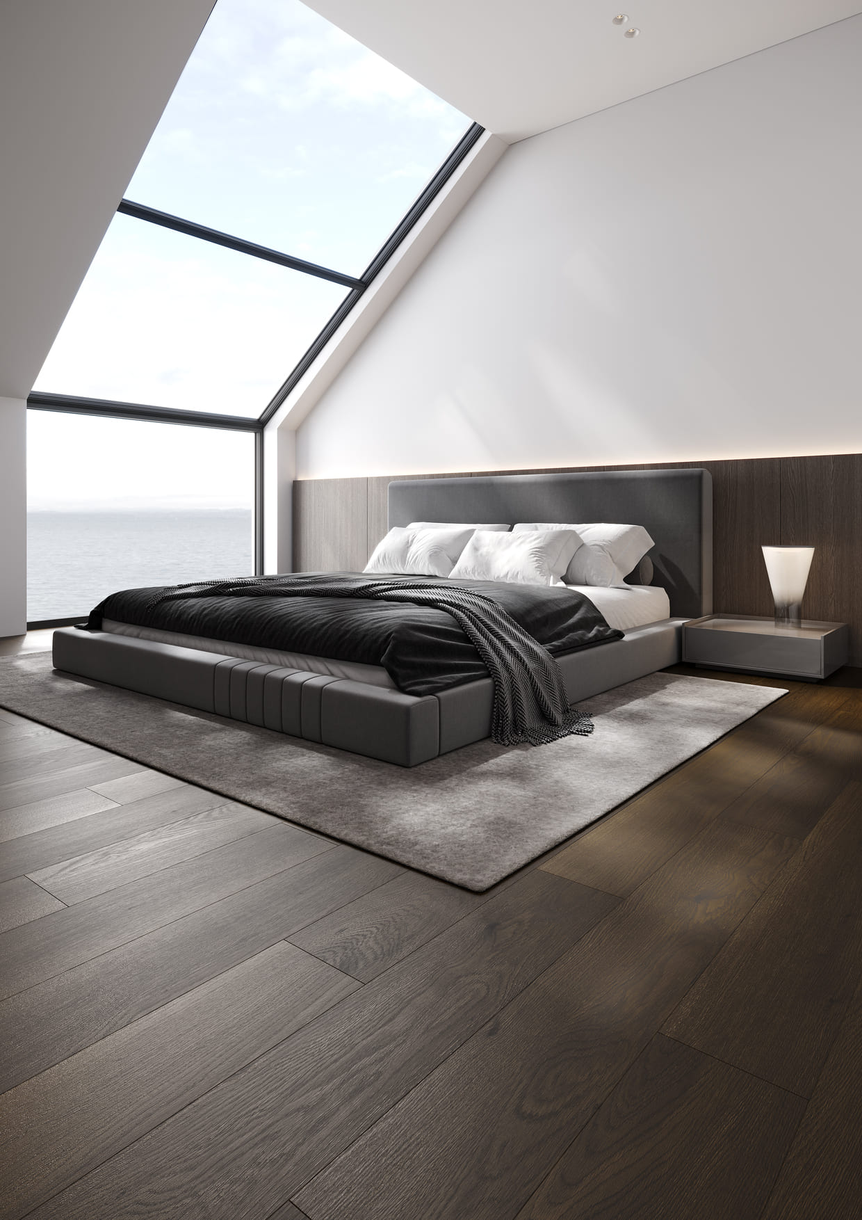 Кварцвиниловый SPC ламинат Fargo Bevel Дуб Каштановый 50-2123-03 1220×182×6 фото в интерьере